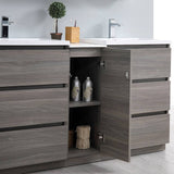 Fresca FVN93-241224MGO-D Lazzaro 60" Gray Wood Free Standing Double Sink Modern Bathroom Vanity with Medicine Cabinet