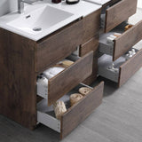 Fresca FVN93-241224RW-D Lazzaro 60" Rosewood Free Standing Double Sink Modern Bathroom Vanity with Medicine Cabinet