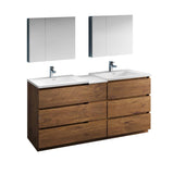 Fresca FVN93-301230RW-D Lazzaro 72" Rosewood Free Standing Double Sink Modern Bathroom Vanity with Medicine Cabinet