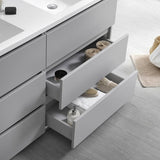 Fresca FVN93-3030GR-D Lazzaro 60" Gray Free Standing Double Sink Modern Bathroom Vanity with Medicine Cabinet