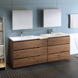 Fresca FVN93-361236RW-D Lazzaro 84" Rosewood Free Standing Double Sink Modern Bathroom Vanity with Medicine Cabinet