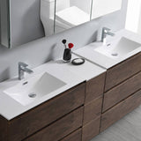 Fresca FVN93-361236RW-D Lazzaro 84" Rosewood Free Standing Double Sink Modern Bathroom Vanity with Medicine Cabinet