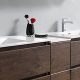 Fresca FVN93-361236RW-D Lazzaro 84" Rosewood Free Standing Double Sink Modern Bathroom Vanity with Medicine Cabinet