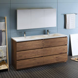 Fresca FVN93-3636RW-D Lazzaro 72" Rosewood Free Standing Double Sink Modern Bathroom Vanity with Medicine Cabinet