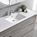 Fresca FVN9360HA-S Lazzaro 60" Ash Gray Free Standing Single Sink Modern Bathroom Vanity with Medicine Cabinet