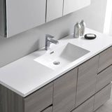 Fresca FVN9360MGO-S Lazzaro 60" Gray Wood Free Standing Single Sink Modern Bathroom Vanity with Medicine Cabinet