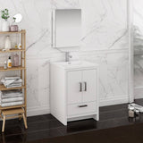 Fresca FVN9424WH Imperia 24" Glossy White Free Standing Modern Bathroom Vanity with Medicine Cabinet