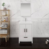 Fresca FVN9424WH Imperia 24" Glossy White Free Standing Modern Bathroom Vanity with Medicine Cabinet