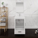 Fresca FVN9424WH Imperia 24" Glossy White Free Standing Modern Bathroom Vanity with Medicine Cabinet