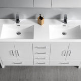 Fresca FVN9460WH-D Imperia 60" Glossy White Free Standing Double Sink Modern Bathroom Vanity with Medicine Cabinet