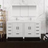 Fresca FVN9472WH Imperia 72" Glossy White Free Standing Double Sink Modern Bathroom Vanity with Medicine Cabinet