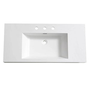 Fresca FVS8010WH Mezzo 40" White Integrated Sink with Countertop