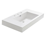 Fresca FVS8090WH Vista 36" White Integrated Sink with Countertop