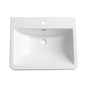 Fresca FVS8525WH Milano 26" White Integrated Sink with Countertop