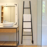 Amba ASMB Jeeves Heated 75" Towel Warmer Rack Ladder with 5 Bars, Matte Black