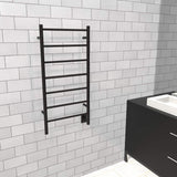 Amba Jeeves FSMB Classic Ladder Style Towel Warmer with 7 Bars, Matte Black Finish