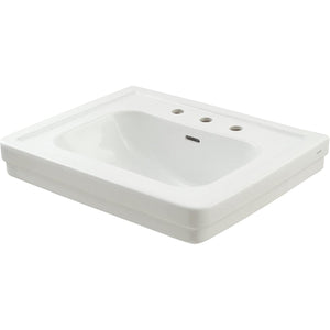 TOTO LT530.8#01 Promenade 3-Hole 8" Centers Pedestal Bathroom Sink, 27-1/2" x 22-1/4", Cotton White