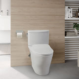 TOTO MS442234CEFG#01 Nexus Two-Piece Elongated Universal Height Toilet with SoftClose Seat, WASHLET+ Ready, Cotton White