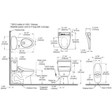 TOTO MW4543084CEFG#01 Drake II 1.28 GPF Two Piece Elongated Toilet with Left Hand Lever - Washlet/Bidet Seat Included