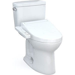 TOTO MW7763074CSFG#01 Drake Two-Piece Elongated 1.6 GPF Washlet+ Toilet with C2 Bidet Seat, Cotton White