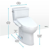 TOTO MW7763074CEFG.10#01 Drake Two-Piece 1.28 GPF Washlet+ Toilet with C2 Bidet Seat (for 10" Rough ins)