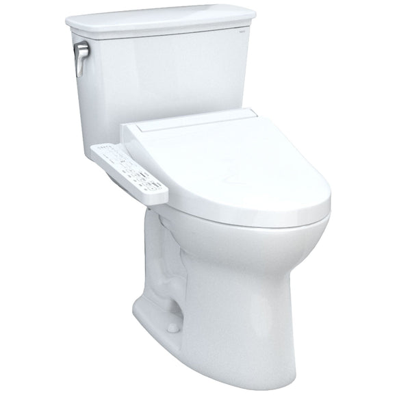 TOTO MW7863074CEFG#01 Drake Washlet+ 1.28 GPF Elongated Two-Piece Toilet with Washlet Bidet Seat