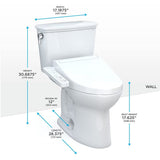 TOTO MW7863074CEFG.10#01 Drake Washlet+ 1.28 GPF Elongated Two-Piece Toilet with Washlet Bidet Seat, for 10" Rough-in