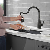 Peerless P7919LF-BL Xander Single Handle Pulldown Kitchen Faucet in Matte Black Finish