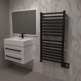 Amba Quadro Q-2042 Dual-Purpose Towel Warmer and Radiator with 16 Bars, Matte Black Finish