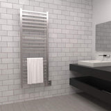 Amba Quadro Dual-Purpose Towel Warmer and Radiator with 20 Bars, Brushed Finish