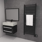 Amba Quadro Dual-Purpose Towel Warmer and Radiator with 20 Bars, Matte Black Finish