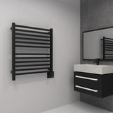 Amba Quadro Q-2833 Dual-Purpose Towel Warmer and Radiator with 12 Bars, Matte Black Finish