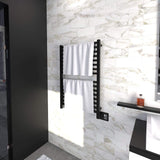 Amba Quadro Q-2842 Dual-Purpose Towel Warmer and Radiator with 16 Bars, Matte Black Finish