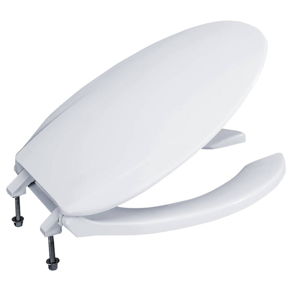 TOTO SC134#01 Elongated Commercial Open Front Toilet Seat with Lid, Cotton White