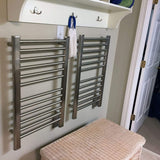 Amba Sirio S-2133 Dual-Purpose Towel Warmer and Radiator in Brushed Finish