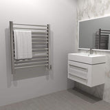 Amba Sirio S-2933 Dual-Purpose Towel Warmer and Radiator in Brushed Finish