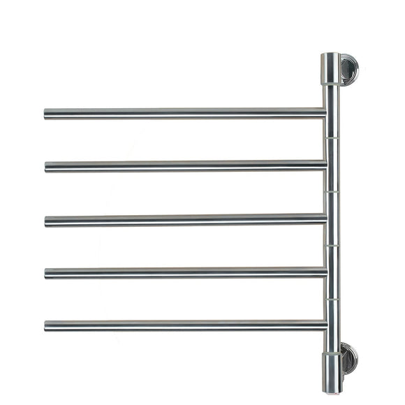 Amba Jack D005 Swivel 5 Bar Compact Towel Warmer, Polished Finish