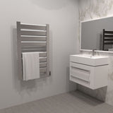 Amba Vega V-2338 Dual-Purpose Towel Warmer and Radiator with 8 Panels, Brushed Finish