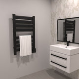 Amba Vega V-2338 Dual-Purpose Towel Warmer and Radiator with 8 Panels, Matte Black Finish