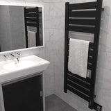 Amba Vega V-2356 Dual-Purpose Towel Warmer and Radiator with 8 Panels, Matte Black Finish