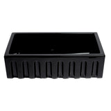 ALFI Brand AB3318HS-BG Black Gloss 33" x 18" Reversible Fireclay Farm Sink