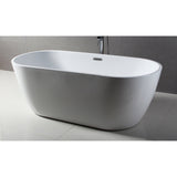 ALFI Brand AB8839 67 inch White Oval Acrylic Free Standing Soaking Bathtub