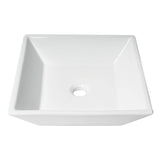 ALFI Brand ABC912 White Modern 17" Square Above-Mount Ceramic Sink