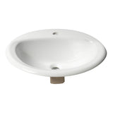 ALFI Brand ABC802 White Modern 21" Round Drop-in Ceramic Sink with Faucet Hole