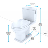 TOTO MS494124CEMFRG#01 Connelly Washlet+ Two-Piece Dual Flush Toilet and Right Hand Lever, Cotton White