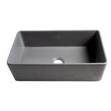 ALFI Brand ABF3318S-GM Gray Matte Smooth Apron 33" x 18" Single Bowl Fireclay Farm Sink