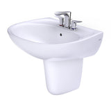 TOTO LHT241.4G#01 Supreme Oval Wall-Mount Bathroom Sink with Shroud for 4" Center Faucets, Cotton White