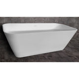 ALFI AB9952 67" White Rectangular Solid Surface Smooth Resin Soaking Bathtub