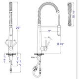 ALFI Brand AB2039 Solid Stainless Steel Commercial Spring Kitchen Faucet