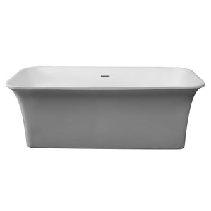 ALFI AB9942 67" White Rectangular Solid Surface Smooth Resin Soaking Bathtub